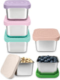HTEVW 6 Pack Stainless Steel Snack Containers for Kids, 6 oz Food Container